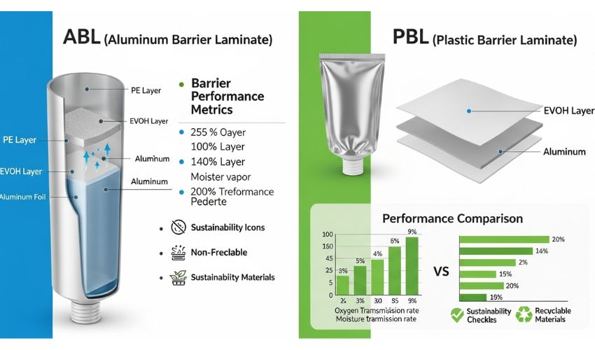 ABL vs PBL Laminate Tubes Comparison Barrier Strength and Sustainability